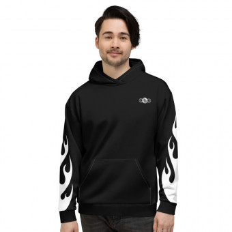 Black and White Firestyle Unisex Hoodie (Inverted Variant)